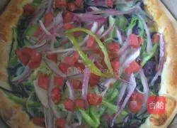 Illustration of homemade simple sausage and corn pizza 9