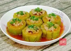 Illustration of how to make pork and mushrooms stuffed with bitter melon 17