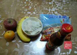 Illustration of how to make fruit rice pizza 1