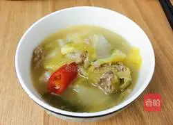 Sour radish kimchi Meatball soup recipe 4