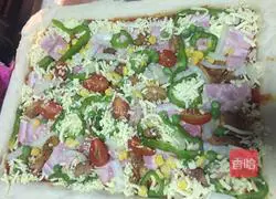 Illustration of how to make bacon pizza 7