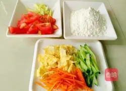 Illustration of making scissor noodles 1