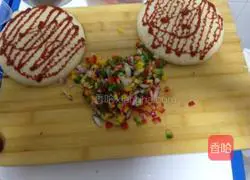 Illustration of how to make bacon pizza 1