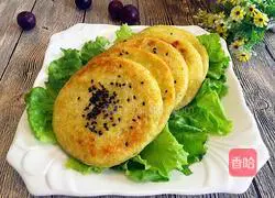 Illustration of how to make hot noodle black sesame pancakes 8