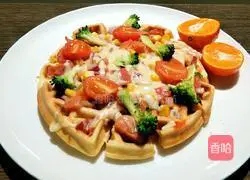 Microwave version of waffle pizza recipe 5