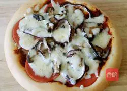 Thick-bottom mushroom and ham pizza recipe 12