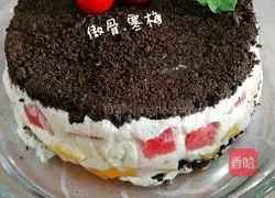 Watermelon Mango Oreo Cream Cake Recipe Illustration 14