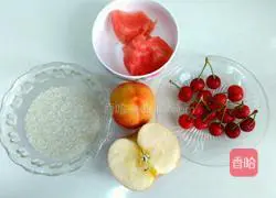Illustration of how to make assorted fruit porridge 1