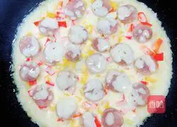 Sausage, potato and rice pizza (pan version) recipe 15
