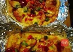 Illustration of how to make bacon and ham pizza 8