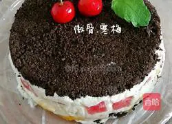 Watermelon Mango Oreo Cream Cake Recipe Illustration 13