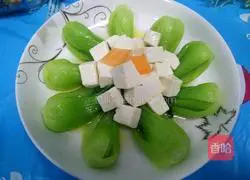 Green vegetables Illustration of how to make tofu 8