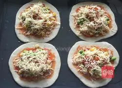 Illustration of Crispy Bottom Cherry Tomato and Colorful Vegetable Pizza 11