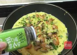 Chinese~Illustration of how to make seaweed, mushroom and shrimp pizza 12