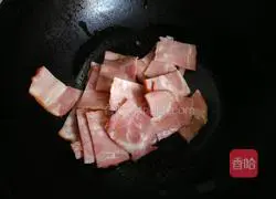 Illustration of how to make fried bacon with bitter melon 5