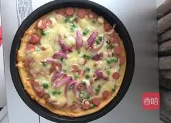 Illustration of how to make ham and bacon pizza 12