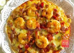 Illustration of how to make eight-inch shrimp pizza 1