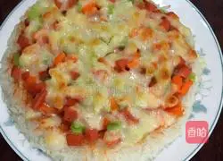 Illustration of how to make rice pizza 6