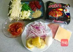 Illustration of how to make Korean kimchi noodles 1