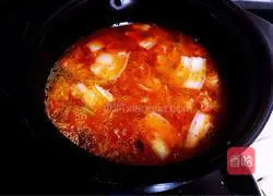 Illustration of how to make pork belly, spicy cabbage and tofu soup 8