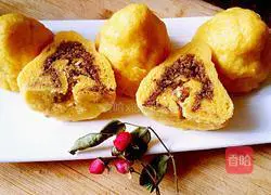 Illustration of how to make bean dregs and red bean paste wowotou 9