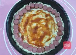 Illustration of how to make ham and shrimp pizza 13