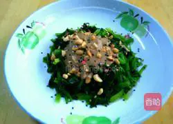 Illustration of how to make nut spinach mixed with sesame sauce 5