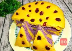 Illustration of how to make two-color hair cake 1