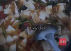 Illustration of how to make vegetarian rice with sliced rice soup 6