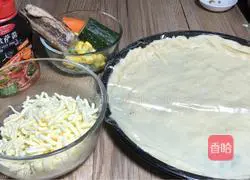 Illustration of how to make bacon pizza 1