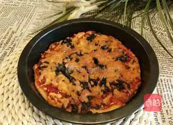 Illustration of how to make bacon and seaweed pizza 8