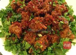 Illustration of how to make steamed spicy beef (pork ribs) with rice flour 7