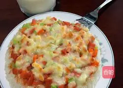 Illustration of how to make rice pizza 7