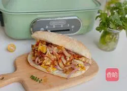 Illustration of how to make ciabatta sandwich 12