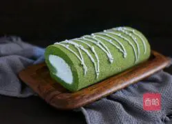 Illustration of how to make matcha cream cake roll 20
