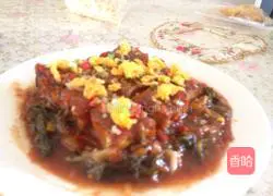 Illustration of how to make tomato sauce, kimchi and tofu stuffing 4