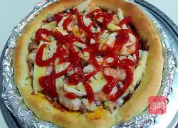 Illustration of how to make shrimp and bacon pizza 9