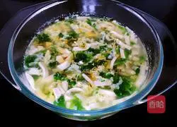 Illustration of how to make coriander and tofu soup 5