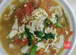 Tomatoes, eggs and vegetables Illustration of how to make knife-cut noodles 6