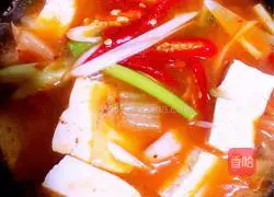 Illustration of Korean Spicy Cabbage and Tofu Soup 11