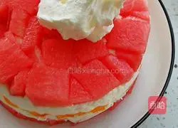 Watermelon Cream Cake Recipe Illustration 13