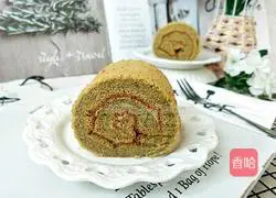 Illustration of how to make Matcha flavored cake roll 17