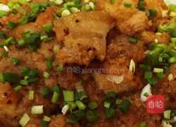 Illustration of how to make steamed rice noodles and meat 14