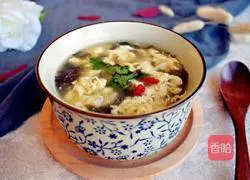 Tuna seaweed egg Illustration of how to make flower soup 8