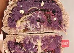 Illustration of how to make oil-free and sugar-free purple sweet potato-filled whole wheat European buns (air fryer version) 7