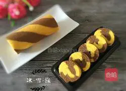Two-color cake roll recipe 1