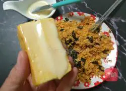 Illustration of how to make seaweed, pork floss and scallops 14