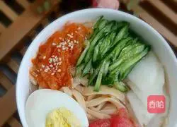Illustration of how to make cold noodles with fruit and vegetable kimchi 18
