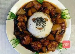 Illustration of how to make braised chicken and rice 6