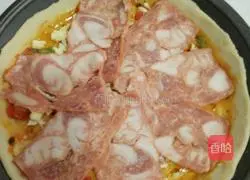 Illustration of how to make bacon pizza 8